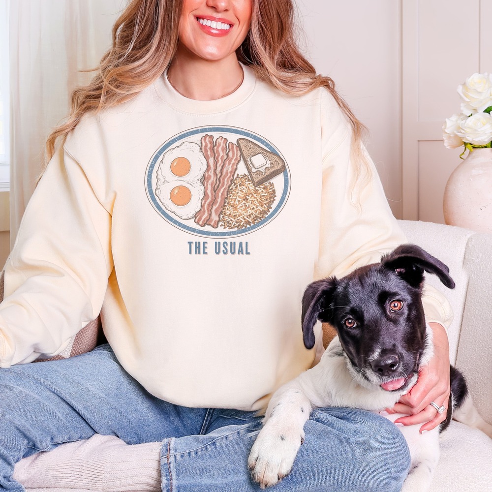 The Usual Retro Diner Plate Breakfast Sweatshirt